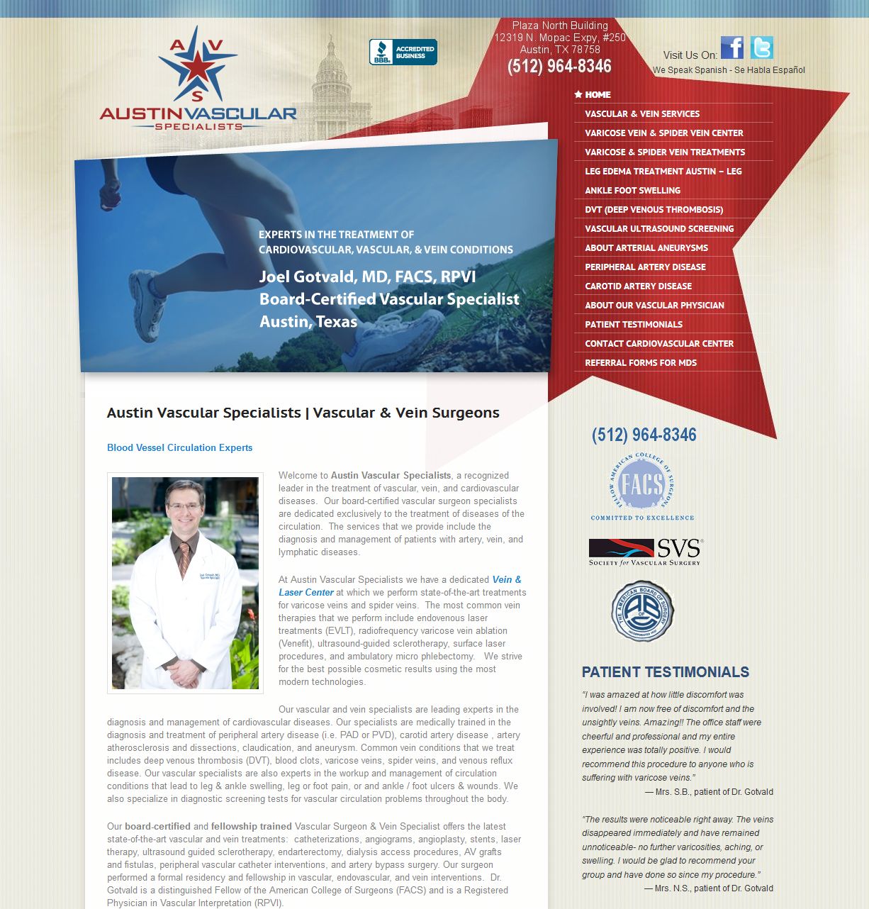 surgeon website design
