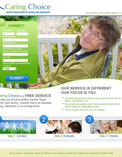 Custom website design for senior care business