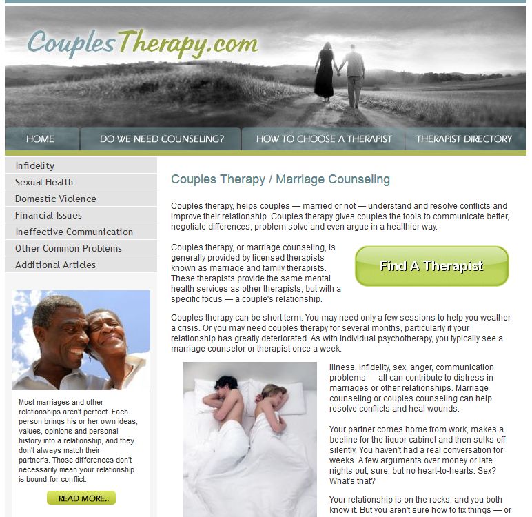therapy website design
