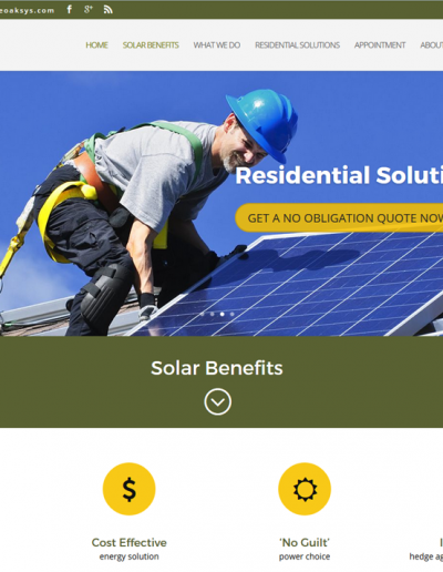 Solar Panel website by austin web design