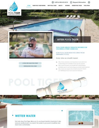 Pool Tiger - Custom Wordpress site - by austin web design