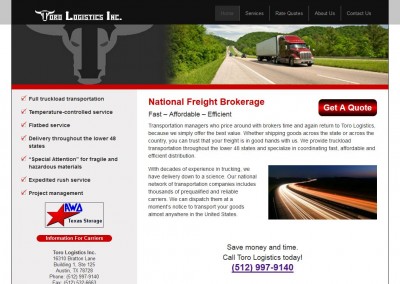 logistics website design