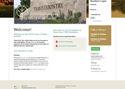 Home Owner Association website design - custom mobile friendly - by Austin Web Design