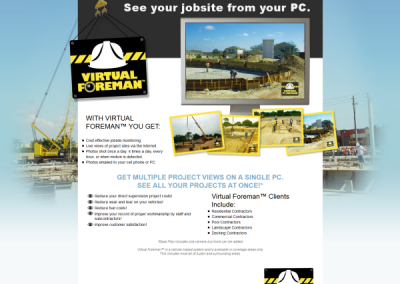 Custom website for virtual foreman - by Austin Web Design